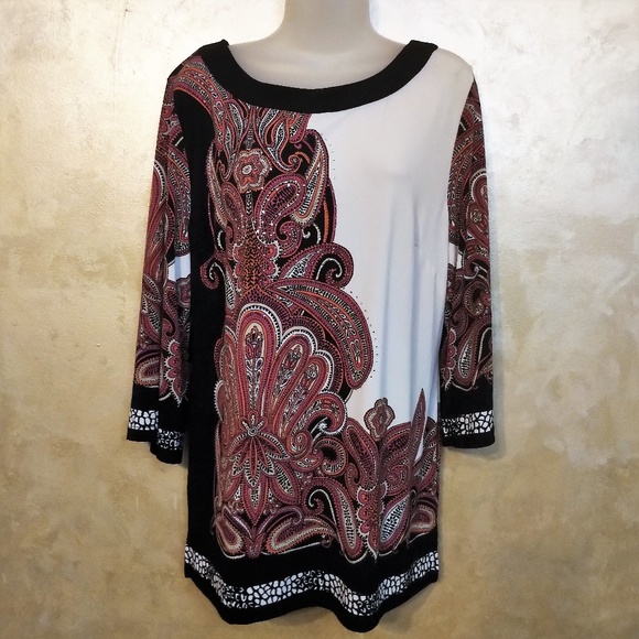 JM Collection Tops - Beautiful Paisley Tunic by JM Collection Like New